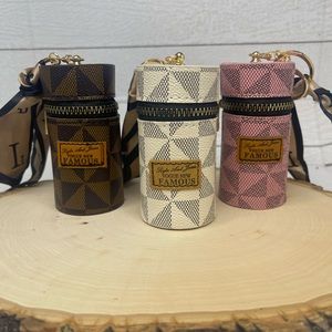 Stylish Cosmetic Bag Set - Brown, Cream, Pink